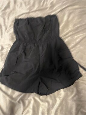 Fashion Nova Black Strapless Romper Shorts
